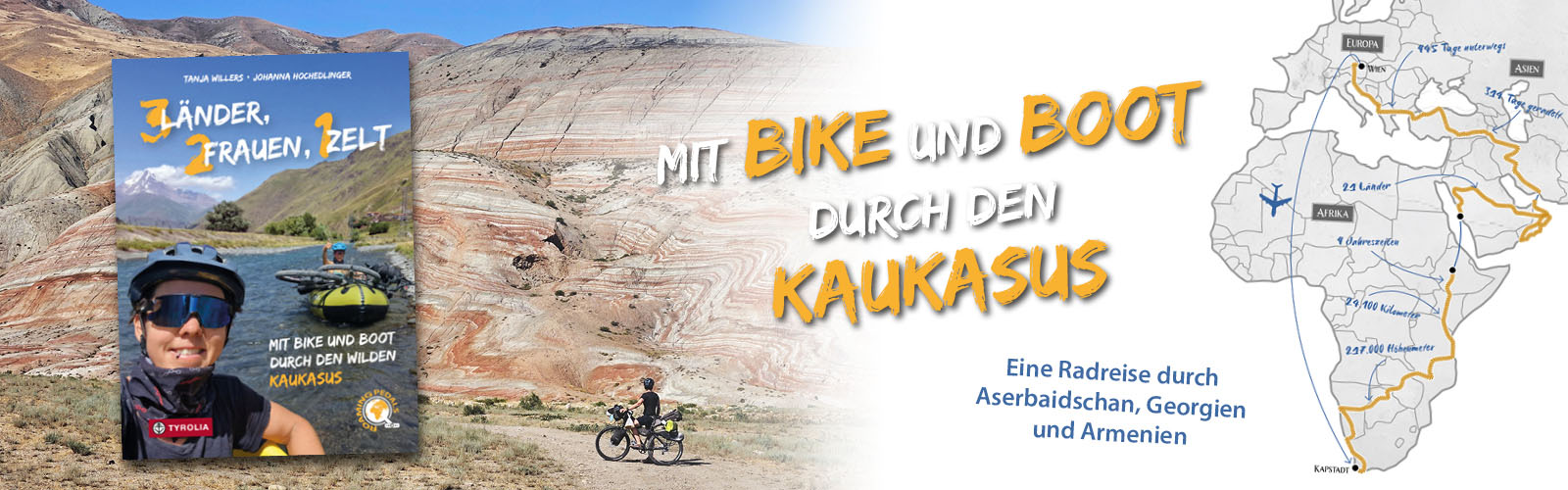 Banner Bild 3 Länder, 2 Frauen, 1 Zelt