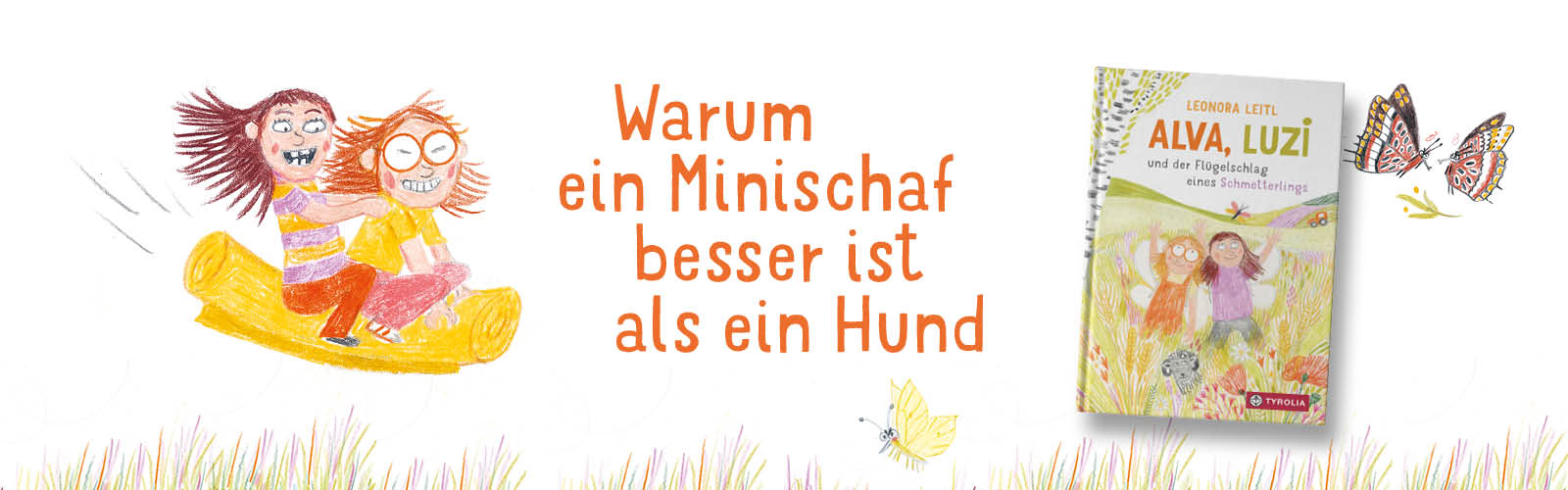 Banner Bild Alva, Luzi und der Flügelschlag eines Schmetterlings